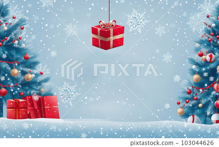 Winter Wonderland Wishes: Merry Christmas and Happy New Year Banner. Generative AI. 103044626