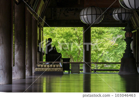 Fresh green seen from the main hall (reido) of Hasedera Temple (Hatsuse, Sakurai City, Nara Prefecture) Fresh green seen from the main hall (reido) of Hasedera Temple (Hatsuse, Sakurai City, Nara Prefecture) 103046463