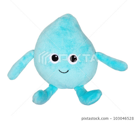 Blue water drop toy with face 103046528
