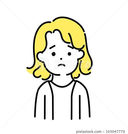 Cute person illustration series _ Neutral person _ Lonely 103047778