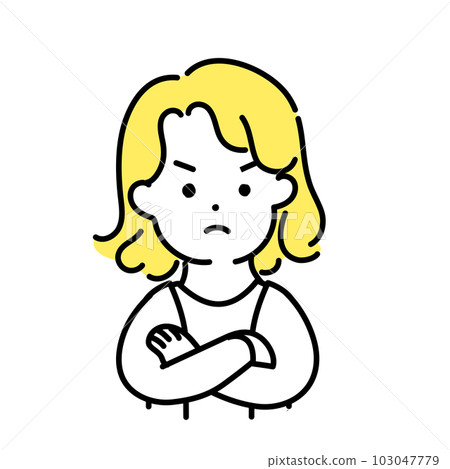Cute person illustration series _ androgynous person _ angry 103047779