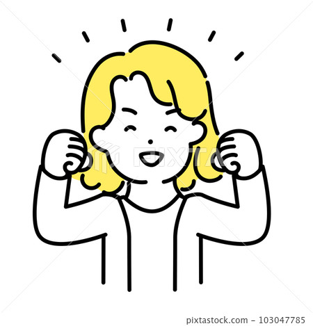 Illustration series of cute people _ Neutral person _ Guts pose 103047785