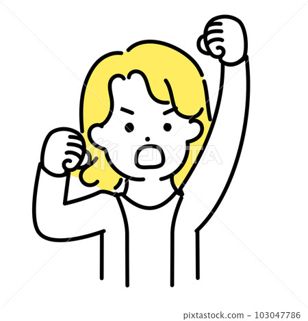 Cute person illustration series _ androgynous person _ protest 103047786