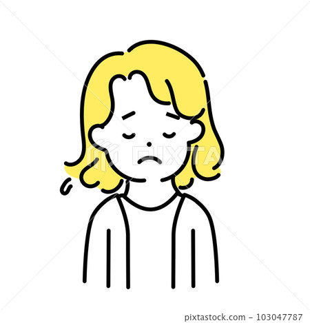 Illustration series of cute people _ Androgynous person _ Looking down 103047787