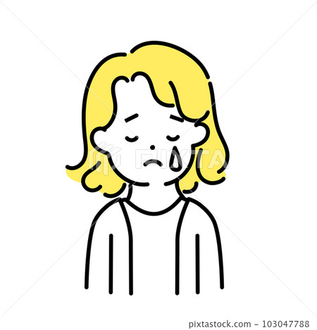 Cute person illustration series _ androgynous person _ crying Cute person illustration series _ androgynous person _ crying 103047788