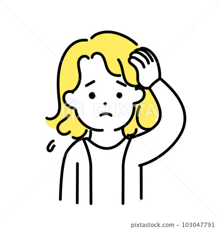 Cute person illustration series _ androgynous person _ embarrassed 103047791