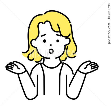 Cute person illustration series _ androgynous person _ embarrassed 103047798