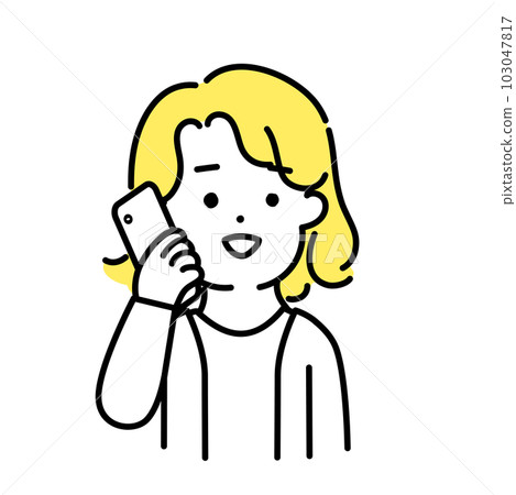 Illustration series of cute people _ androgynous people _ communication 103047817