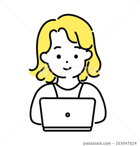 Illustration series of cute people _ androgynous person _ smile 103047824