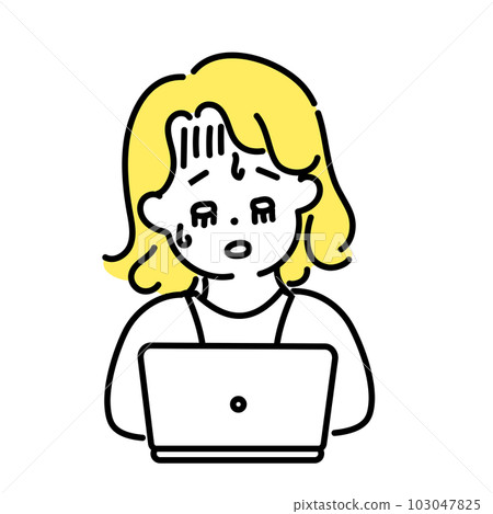 可愛的人插畫系列_中性人_累了 103047825