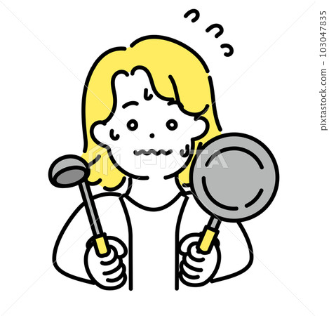 Illustration series of cute people _ androgynous people _ cooking 103047835