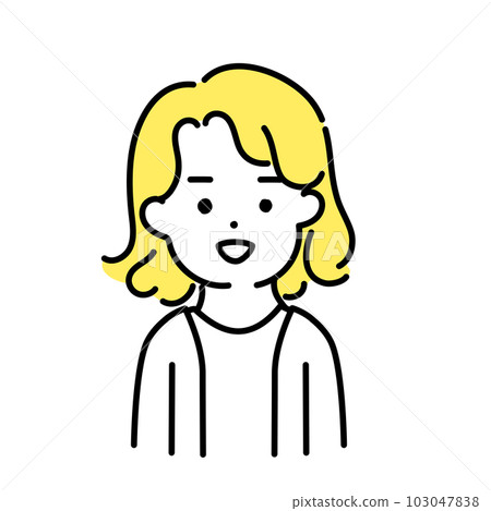 Illustration series of cute people _ androgynous person _ smile 103047838