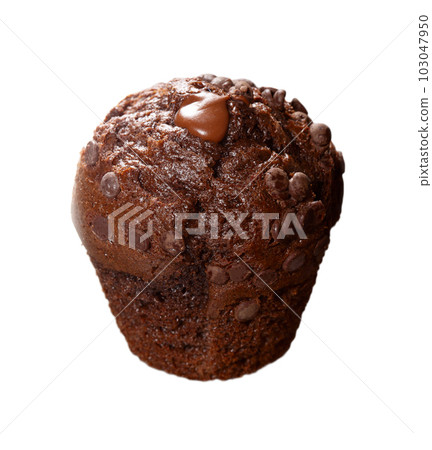 Sweet chocolate muffin on white Sweet chocolate muffin on white 103047950