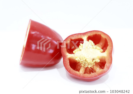 Red paprika cross section Red paprika cross section 103048242