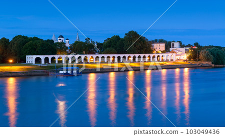 Yaroslav`s Court at Volkhov River in Veliky Novgorod or Novgorod the Great, Russia 103049436