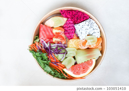 fruit and vegetable salad, dragon fruit and orange salad or mixed salad fruit and vegetable salad, dragon fruit and orange salad or mixed salad 103051410