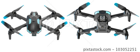 Quadcopter air drone isolated on white background. Quadcopter air drone isolated on white background. 103052251
