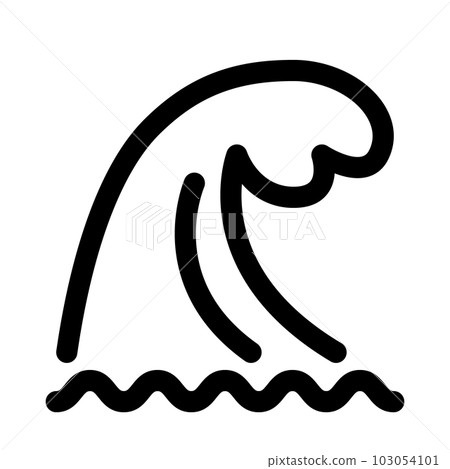 代表災難、海嘯的線條樣式圖標 103054101