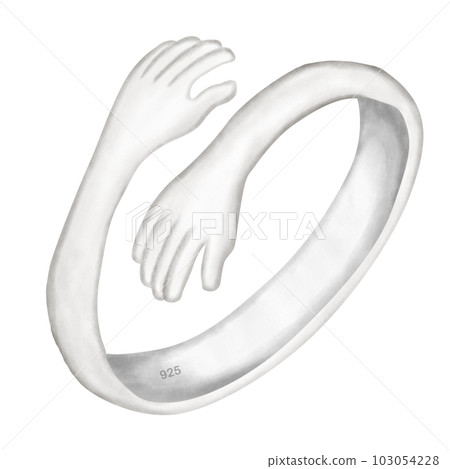 A Silver hug ring 103054228