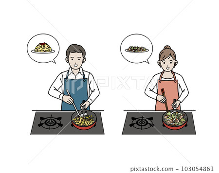 自己做飯做飯的圍裙男男女女 103054861