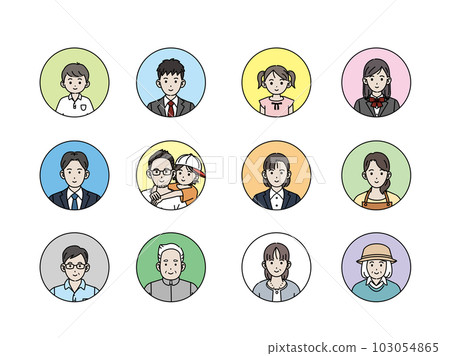 Illustration of people of different ages Illustration of people of different ages 103054865