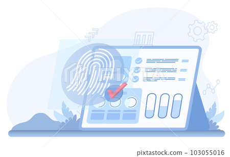 Concept of data protection and personal details. Use fingerprints to access accounts, develop, improve, manage sensitive data. Concept of data protection and personal details. Use fingerprints to access accounts, develop, improve, manage sensitive data. 103055016