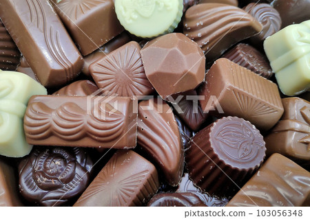 Stack of chocolate candies Stack of chocolate candies 103056348