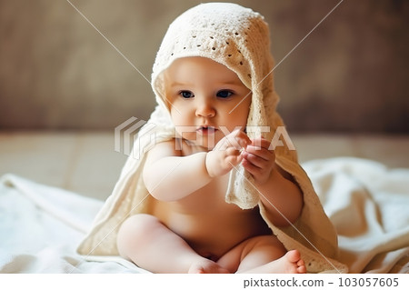 Cute little baby portrait. Neural network AI generated art Cute little baby portrait. Neural network AI generated art 103057605