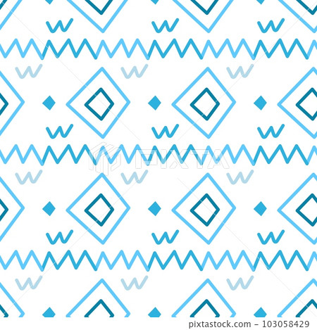 Abstract blue ethnic pattern on a transparent background. Abstract blue ethnic pattern on a transparent background. 103058429