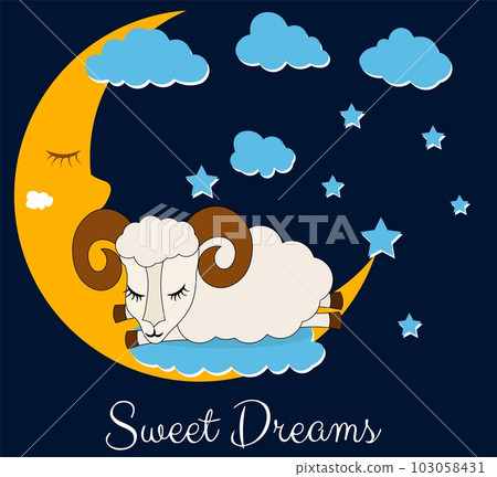 inscription of sweet dreams and a sleeping sheep inscription of sweet dreams and a sleeping sheep 103058431