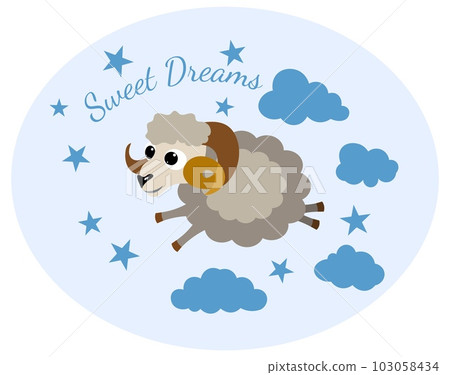 inscription sweet dreams and a sheep inscription sweet dreams and a sheep 103058434