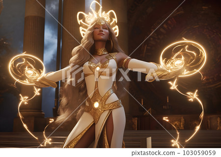 Beautiful magical fantasy woman. Neural network AI generated art Beautiful magical fantasy woman. Neural network AI generated art 103059059