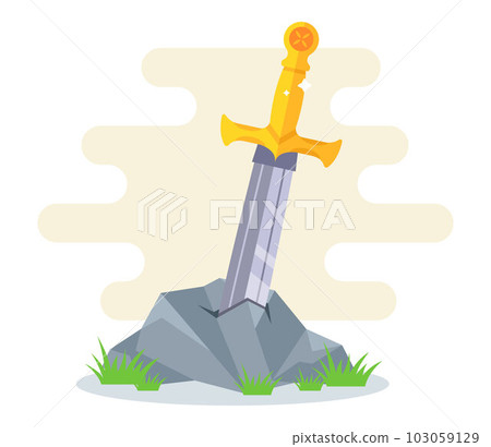 the legendary sword in the stone. 103059129