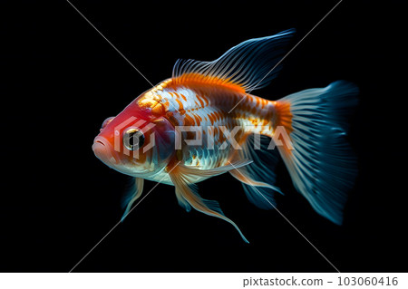 goldfish on a dark background. Neural network AI generated art 103060416