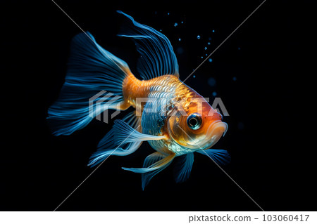 goldfish on a dark background. Neural network AI generated art 103060417