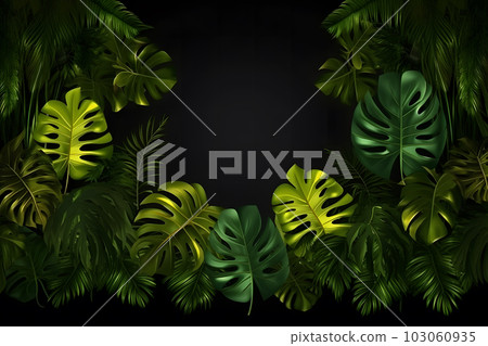 Tropical plants background. Neural network AI generated art 103060935