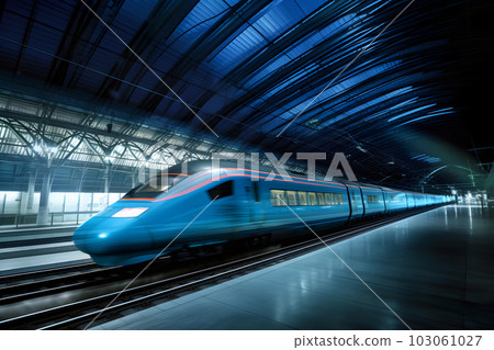 Modern high speed train. Neural network AI generated art Modern high speed train. Neural network AI generated art 103061027