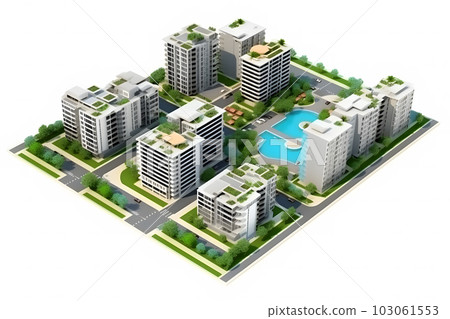 Real estate planning visualization in digital proection. Neural network AI generated art 103061553