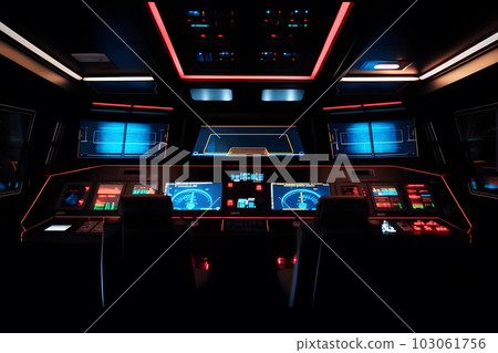 Inside the space shuttle. Neural network AI generated art 103061756
