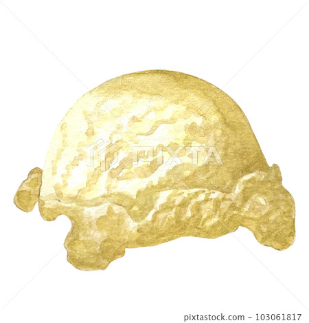 atatercolor hand-painercolor hand-painted ice cream cone and balls cup frozen gelato of green pink yellow colors ice cream in chocolate with chocolate glaze clip art set for print scrapbooking pattern 103061817