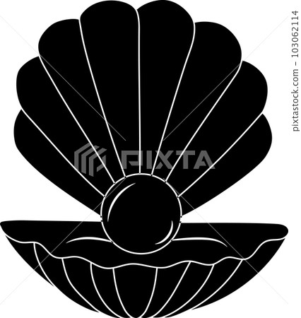 Seashells illustration in a set of silhouette vector graphics 103062114