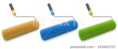 Set of paint roller for painting walls and renovating apartment on white 103062353