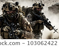 US Army Special Forces Group soldier. Neural network AI generated art 103062422