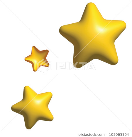 3 yellow star 3D shape 3 yellow star 3D shape 103065504