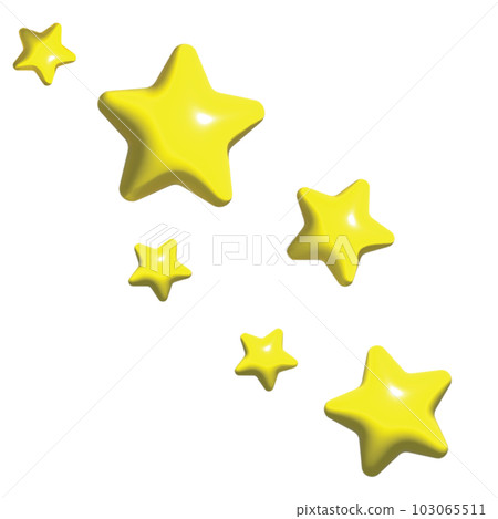6 yellow star 3D shape 6 yellow star 3D shape 103065511