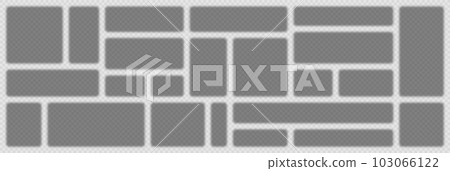 Collection of realistic rectangular shadows. Transparent square page dividers. Design elements. Frame, border template. Vector illustration 103066122