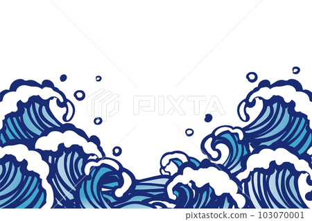 Sea wave horizontal background illustration 103070001