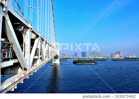 從彩虹橋看台場海濱公園的景色 從彩虹橋看台場海濱公園的景色 103073482