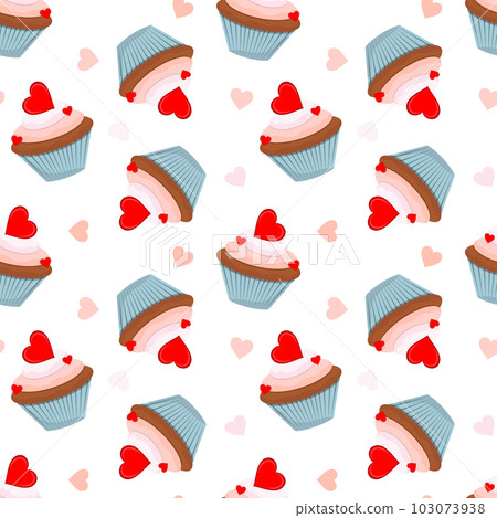 Valentine s day. Cupcakes with hearts. Valentine s day. Cupcakes with hearts. 103073938