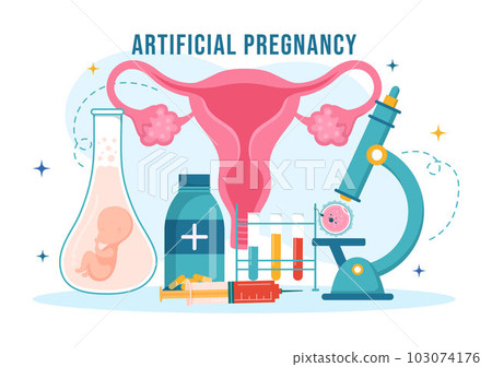 Artificial Pregnancy Vector Illustration with Couple After Successful Embryo Engraftment and Reproductology Health in Cartoon Hand Drawn Templates 103074176
